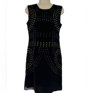 Cynthia Rowley Black Silk Studded‎ Sheath Dress Size 6
